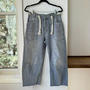 Free People Moxie Pull On Barrel Jeans Slouchy Low Slung We The Free Grey